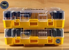 2 each Dewalt ToughCase Clear Top/Yellow bottom Storage Case w/bit holders