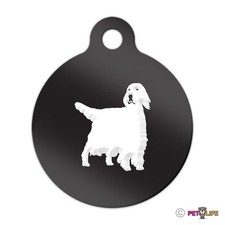 English Setter Engraved Keychain Round Tag w/tab v2 llewellyn Many Colors