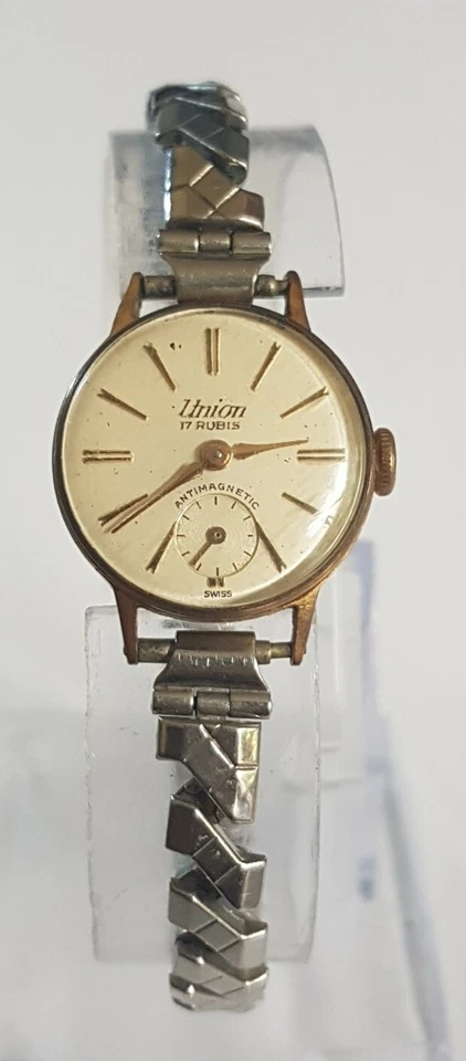Hermoso reloj mecánico vintage Union 17 rubis para mujer Foto 4 de 4