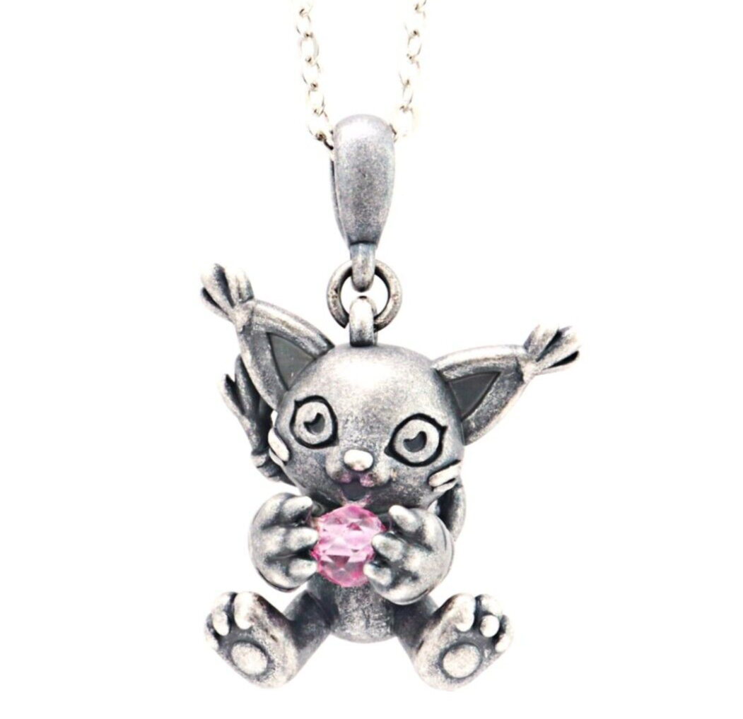Digimon Adventure 02 Tailmon Pendant Necklace Pink Topaz Digimon Adventure 02 Tailmon Pendant Necklace Pink Topaz
