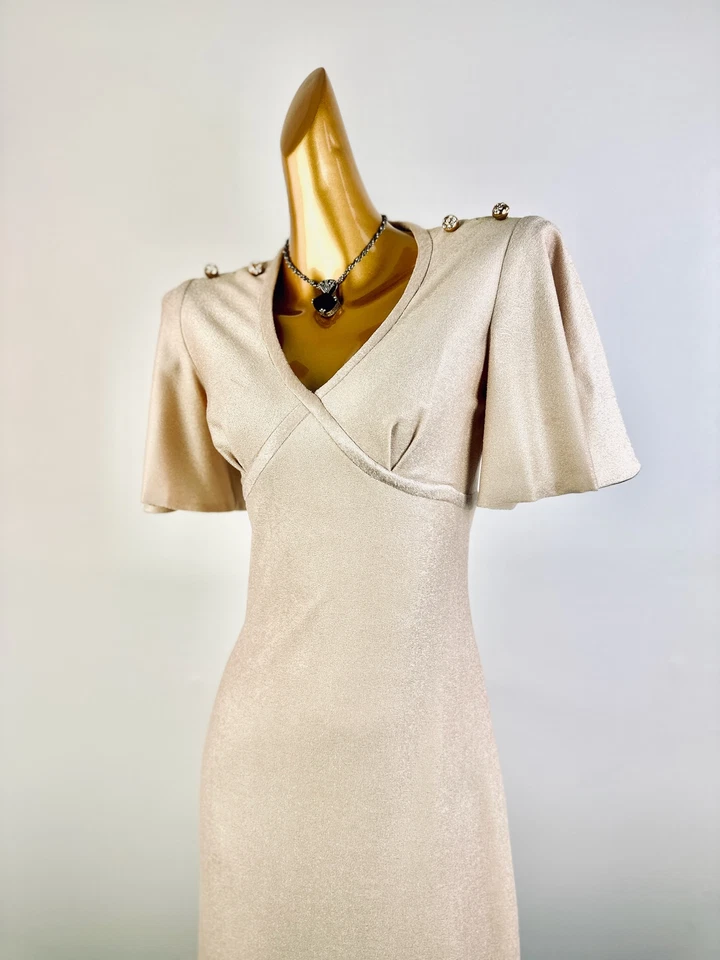 Vestido de festa vintage vintage vintage anos 70 boho deusa grega - Imagem 4 de 4