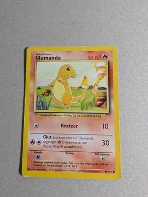 1995 Charmander (Glumanda) Original Pokemon Card Base Set 46/102 selten