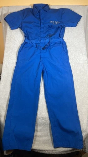 Vtg Zamora Temple Shriners Belted Coveralls Freemasons Chain Stitched *Ink Stain image 4