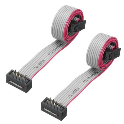IDC Wire Flat Ribbon Cable FC/FD Connector A-type 8Pins 0.3Meters Long, 2pcs