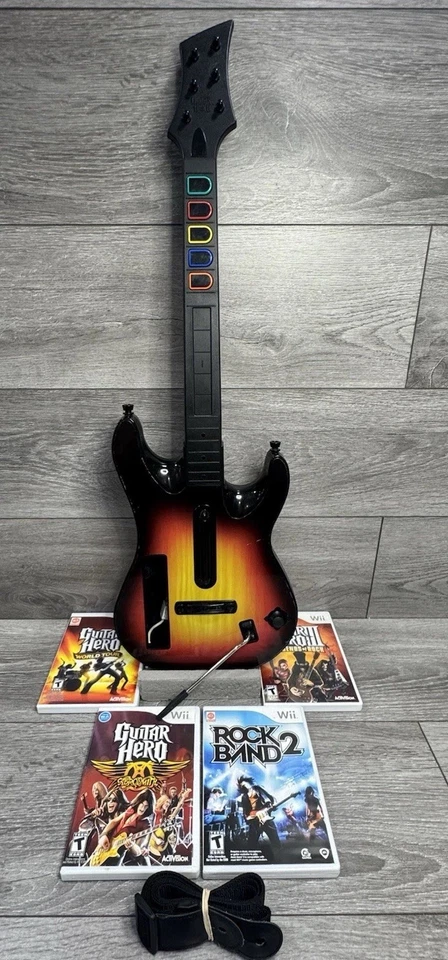 Guitar Hero World Tour Wireless Controller + Rock Band 2 Bundle Lot Nintendo Wii - Image 2 of 4