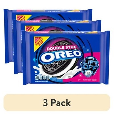 OREO Double Stuf Chocolate Sandwich Cookies, Family Size, 3 Pack, 18.71 oz
