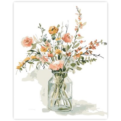 Malen Nach Zahlen Blumen Set 40x50cm Leinwand Acryl für Kinder DIY