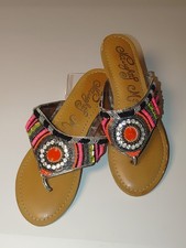Naughty Monkey SZ 8M Electric Shine Gypsy Sequin Embellished Boho Sandals NWOT