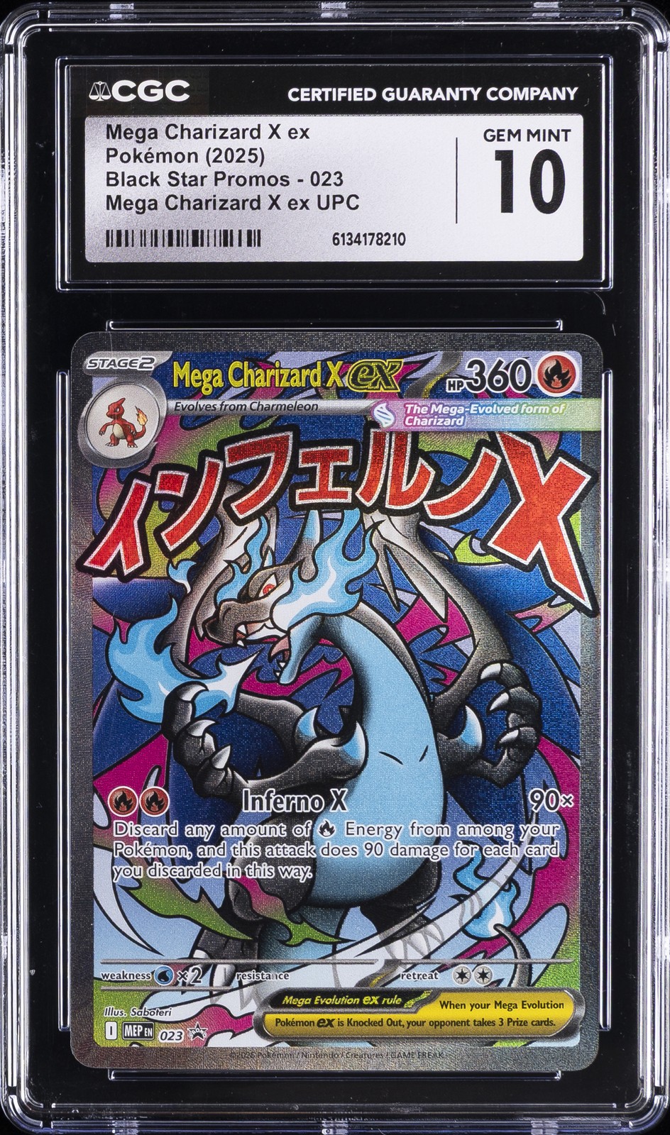 2025 POKEMON BLACK STAR PROMOS #023 MEGA CHARIZARD X EX CGC 10 GEM MINT