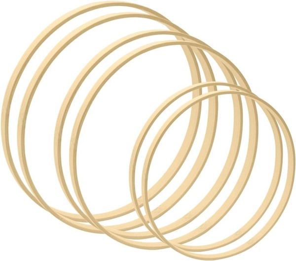 Bastelringe Holz 20-30 Cm ø StäRke 1 Cm FüR Makramee TraumfäNger Floristik-image