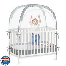 PandaEar Pop Up Crib Tent to Keep Baby from Climbing Out, Breatha
