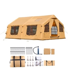 Inflatable Tents for Camping 8-12 Person Glamping Window Tent w/ Hand Pump.