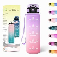 Trinkflasche 1L Bpa-Frei Mit Strohhalm, Auslaufsicher, Motswedi,