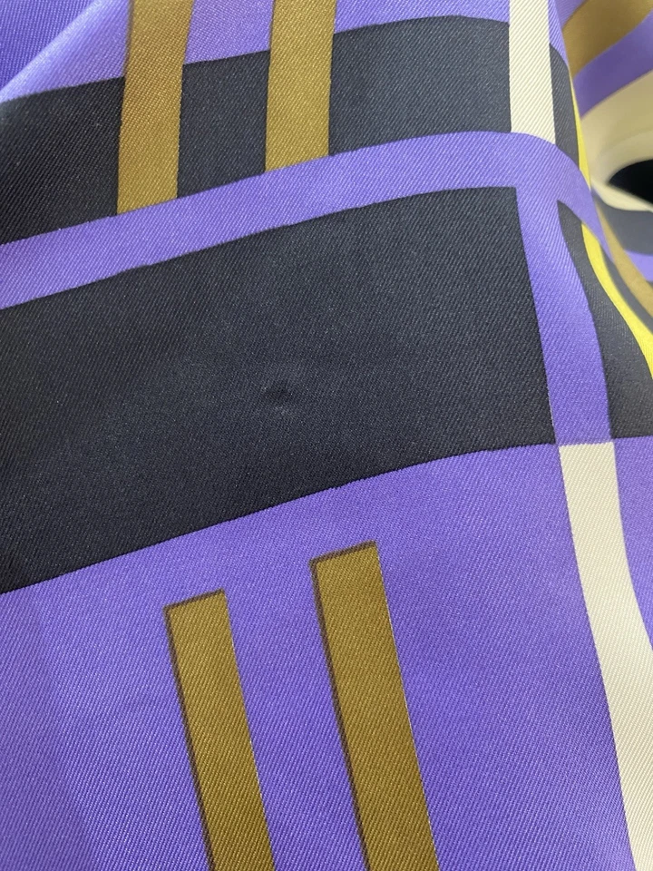 S55# LANVIN PARIS GEOMÉTRICO Multicolor Cuadrado Seda Bufanda 15 Pulgadas Foto 3 de 4