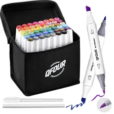 QFOUR Alcohol Markers, 48 Colors Art Marker, Coloring Markers, Brush  Chisel