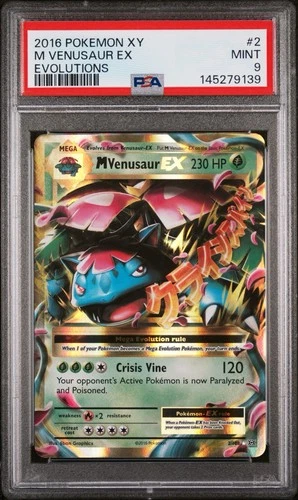 2016 POKEMON XY EVOLUTIONS #2 M VENUSAUR EX PSA 9