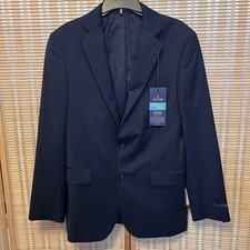 Stafford Men's Navy Wool Blend Coolmax EcoMade Classic Fit Blazer Jacket 40 Reg