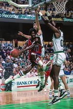 Freeman Williams Washington Bullets drives to the basket v Kevin M- Old Photo