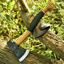 Bush craft Axe - Hand Forged Camping Hatchet for Hiking & Outdoors