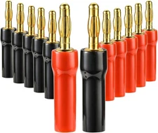 4 mm Gold Plated Open Screw Type Speaker Connector Banana Plugs,12 Count(1... 