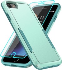 iPhone 8/7/iPhone SE 2020 Case with Screen Protection: Heavy Duty Shockproof Gre