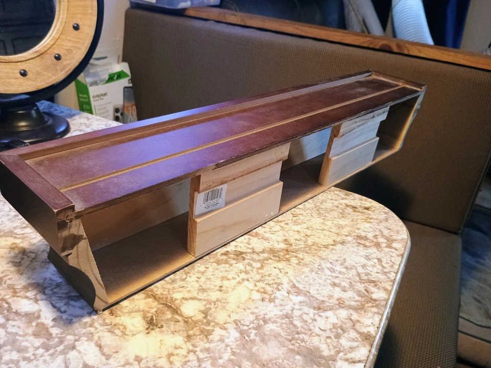 Floating Wooden Wall Shelf Crown Molding Design W/Plate Groove 24"X4"X4.5" - Image 2 of 3