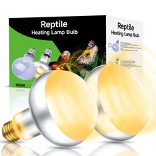 2-Pack 150W Reptile Heat Lamp Bulbs   UVA Daylight Basking Light for Bearded ...