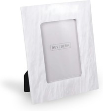 Elegant White Marble Photo Frame 4"x6" - Perfect for Tabletop Home Decor