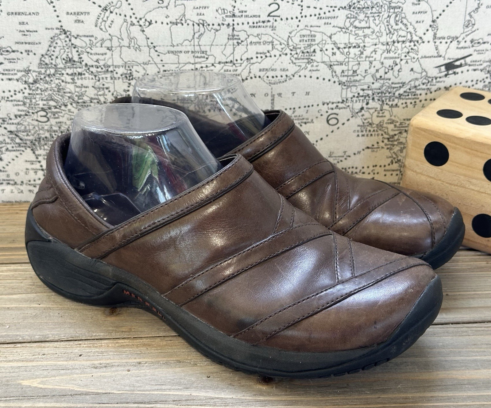 Merrell scarpe mocassini comode donna taglia 8 5 M pelle marrone