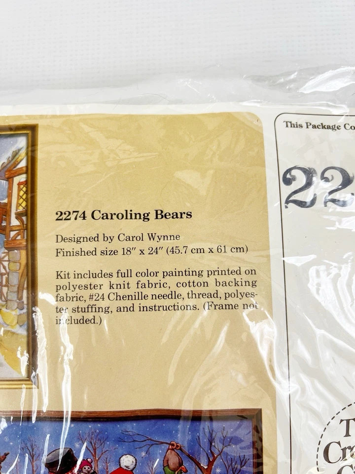 Creative Circle Caroling Bears 2274 Needlecraft Kit Quilting Christmas Vintage - Image 4 of 4