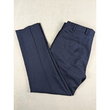 Brooks Brothers Regent Navy Blue Plaid Wool Blend Dress Pants Men Fits 33x29 EUC