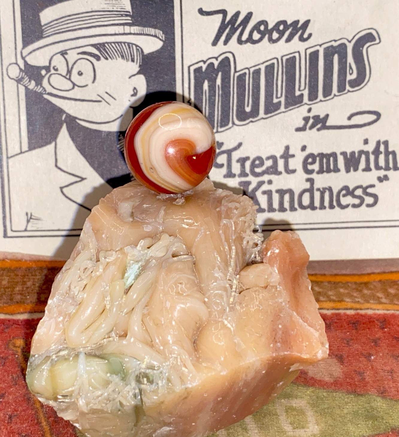 😎Vintage Akro“Special”Corkscrew Marble-.70 NM++ Transparent Base-Vivid UV+Akro