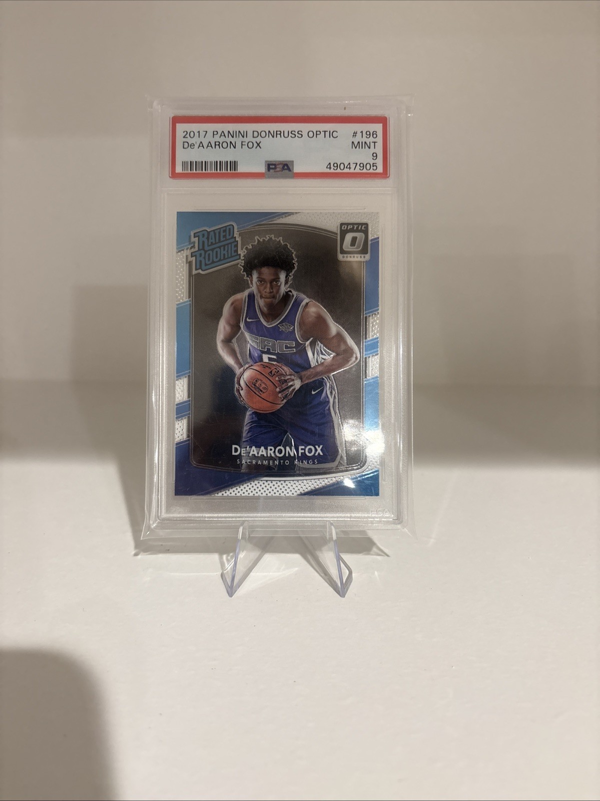 2017-18 Panini Donruss Optic Rookie Kings De'Aaron Fox #5 (RC) PSA 9