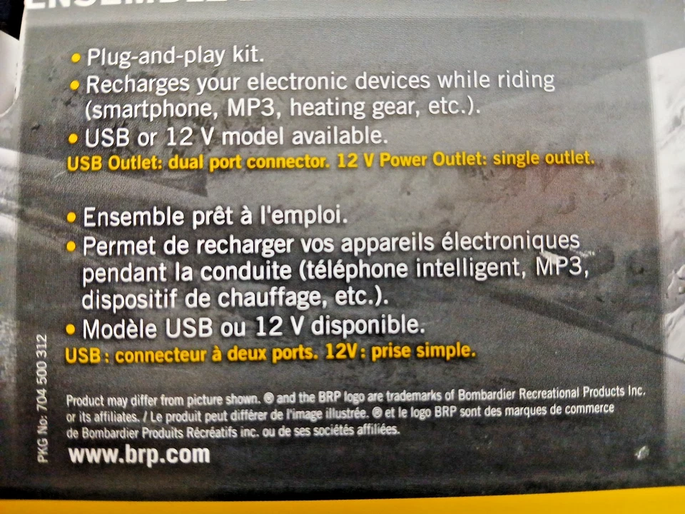 Power Outlet 12 Volt 860201423 REV G4 G5 Plug Kit Ski-Doo OEM Snowmobiles Sum BK - Image 4 of 4