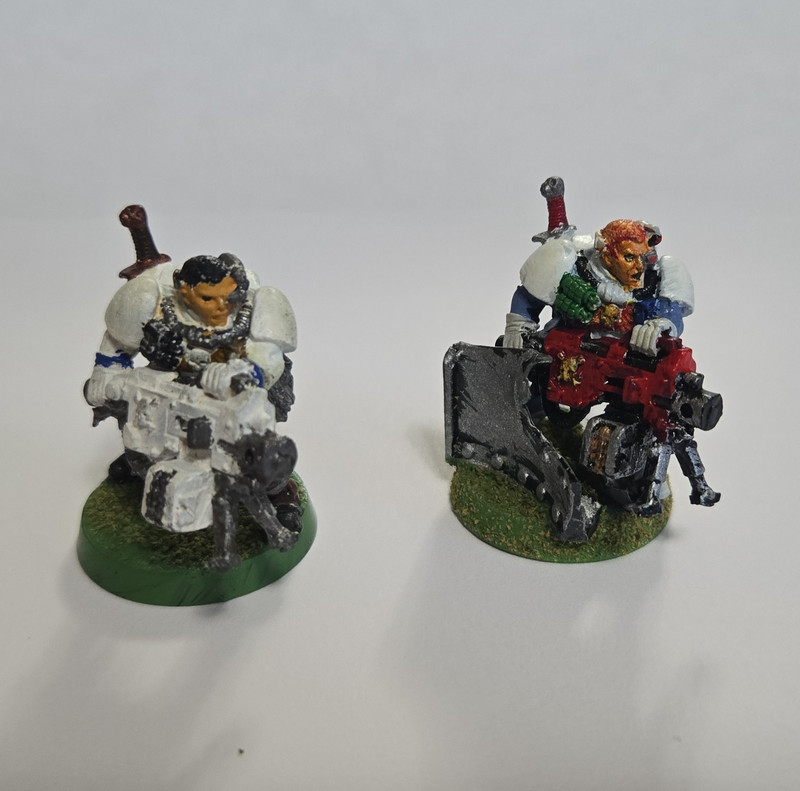 Games Workshop Warhammer 40K Space Marines W/ Heavy Bolter Painted Lot Of 2METAL