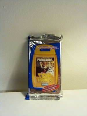 NOS Rare Sample Foil Pack Sealed 2003 Top Trumps Predators Parker Bros Card Game
