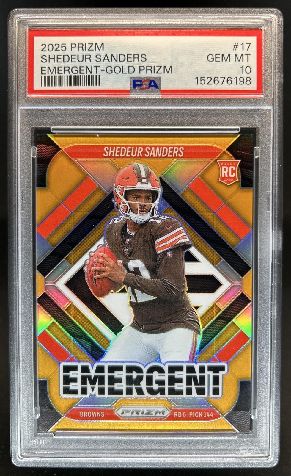 Shedeur Sanders Panini Prizm Emergent #17 Gold Prizm