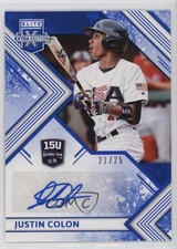 2018 Panini Elite Extra Edition Blue 21/25 Justin Colon #15U-JC Auto s3g