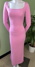 Wild Fable Pink Long Sleeve Midi Dress Women s Bodycon NEW NWT Butter Blis