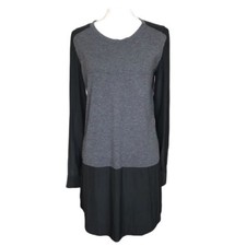 Thakoon mixed material grey colorblock mini dress / tunic made in USA size M