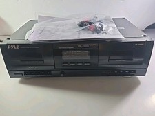 Pyle PT659DU Dual Stereo Dual Stereo Cassette Player  Recorder - Black