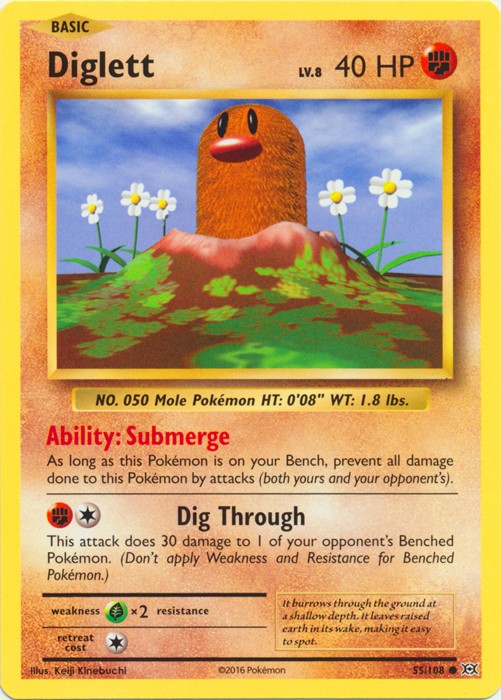 Diglett - 55/108 - Common - Lightly Played