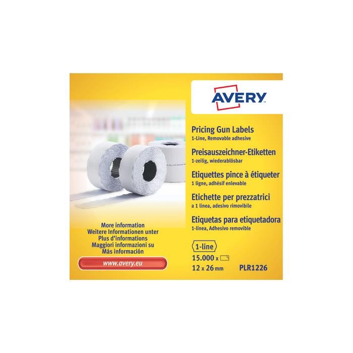 Rouleau étiquette Avery blanche 1 ligne 1500 impressions adhésif permanent
