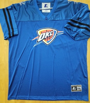 STARTER NBA Oklahoma City Thunder Size 5XL Heritage Football Jersey, Blue NWT