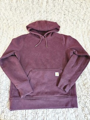 Carhartt Boys Relaxed Fit Pullover Hoodie S (4/6) Burgundy Logo Pockets Work