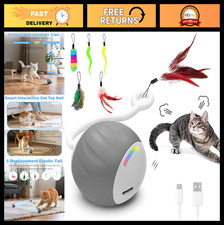 Interactive Cat Toy - Smart Automatic Moving Ball with Sounds, Touch Control, Fe