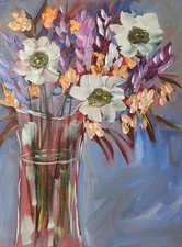 Pam Bible Abstract Colorful Unique Bold Art Acrylic Mixed Media Paper 16x20