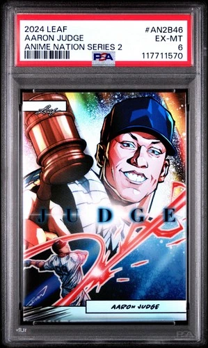 Graded 2024 Leaf Aaron Judge #AN2B46 Anime Nation /99 Baseball Card PSA 6