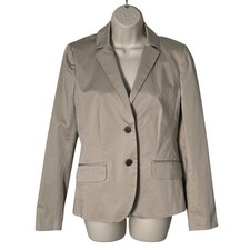J.Crew Womens Tailored Blazer Jacket Two Button Preppy Minimalist Tan Size 4