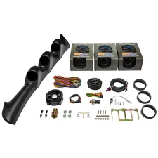 GlowShift T7 Boost, Oil PSI & Water Temp Gauges + Pod for 94-02 Ford Mustang